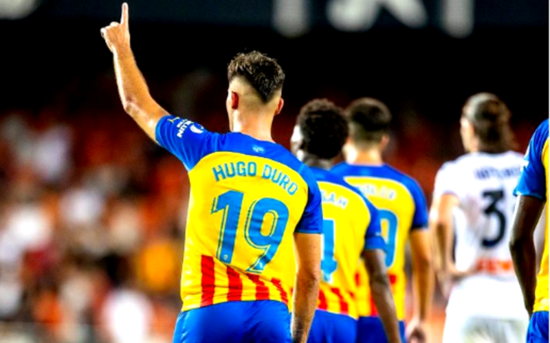 Hugo Duro celebrando un gol