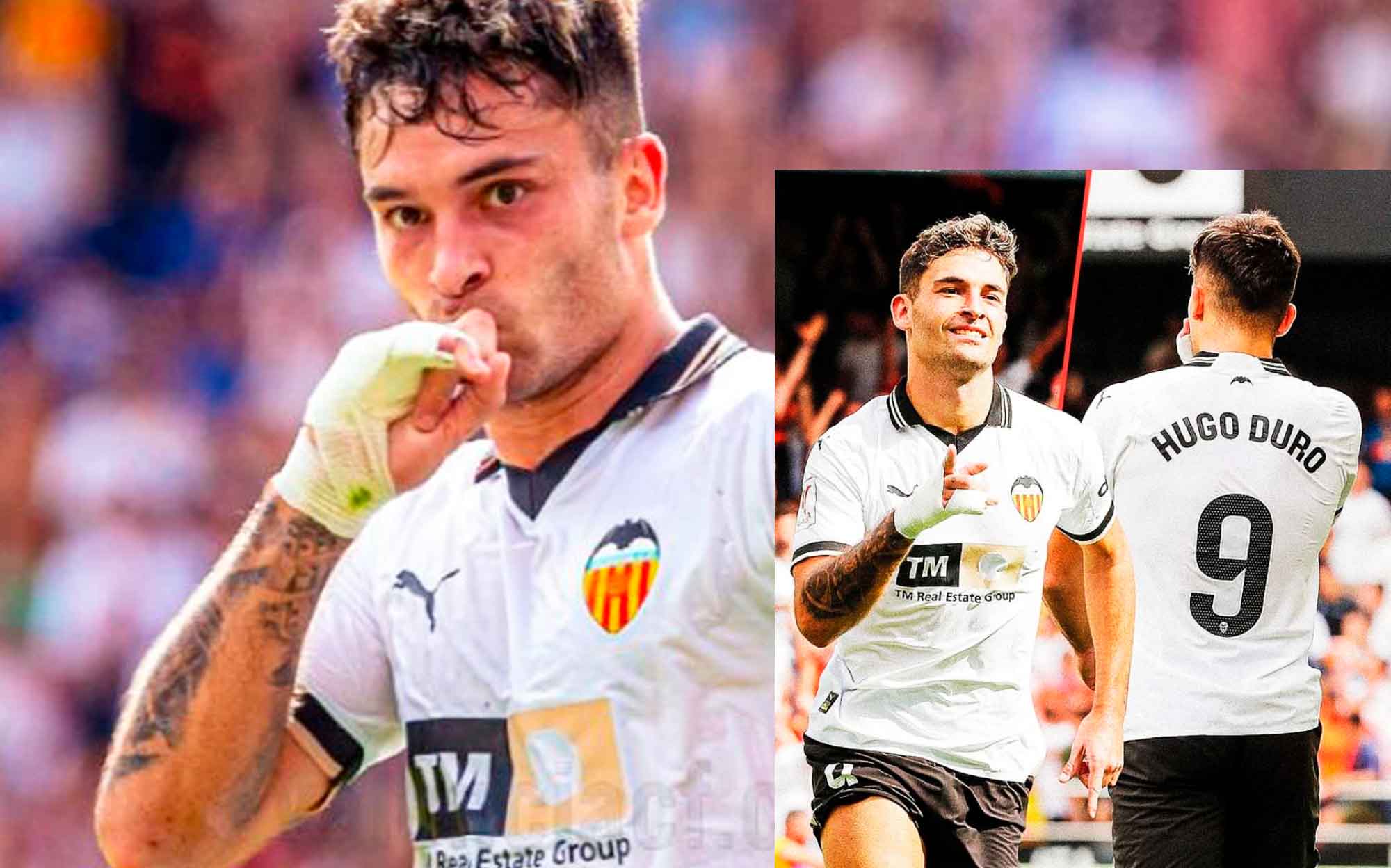 Imagen de Hugo Duro en su doblete con el Valencia CF