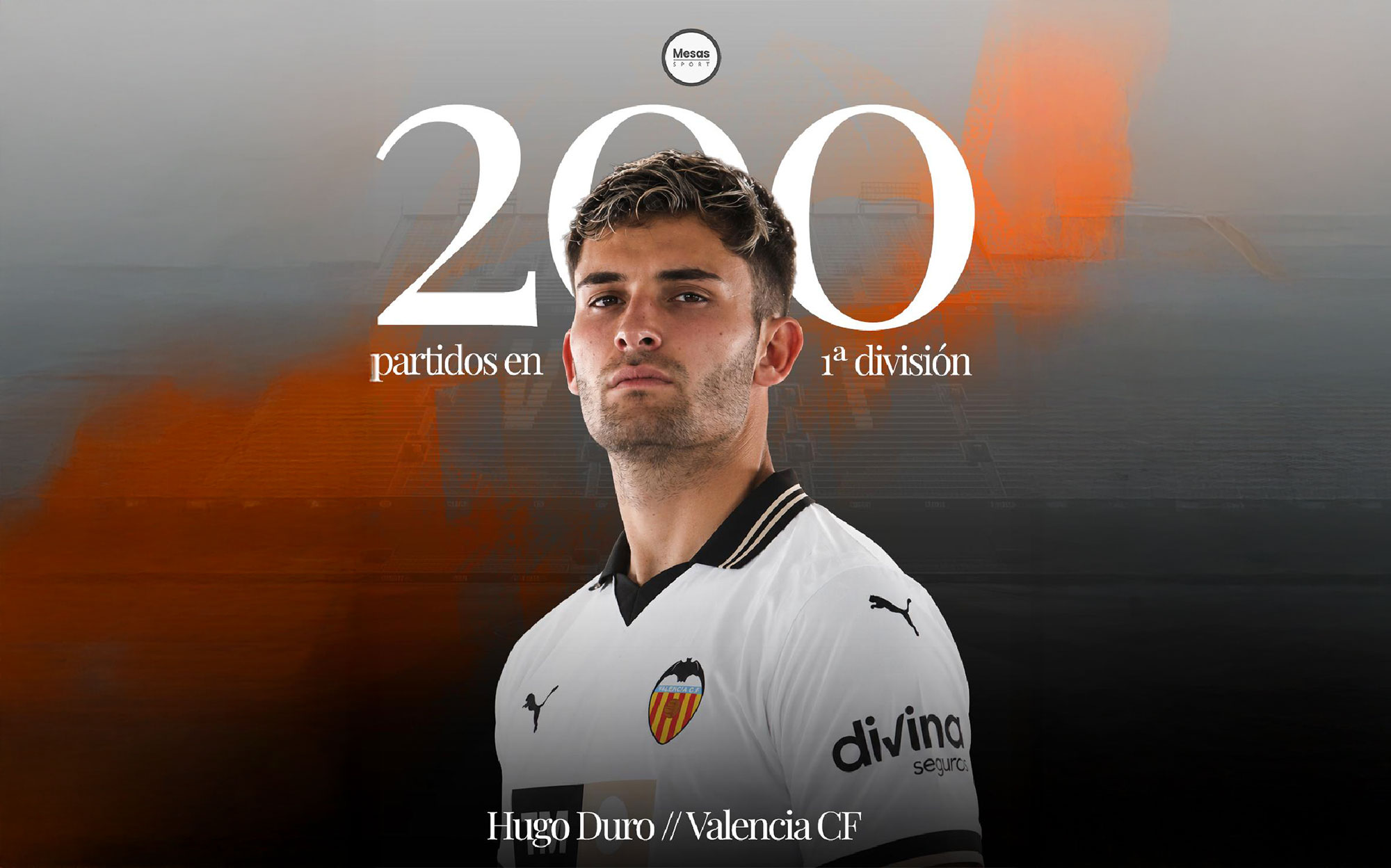 Hugo Duro alcanza los 200 partidos en Primera División con 26 años.